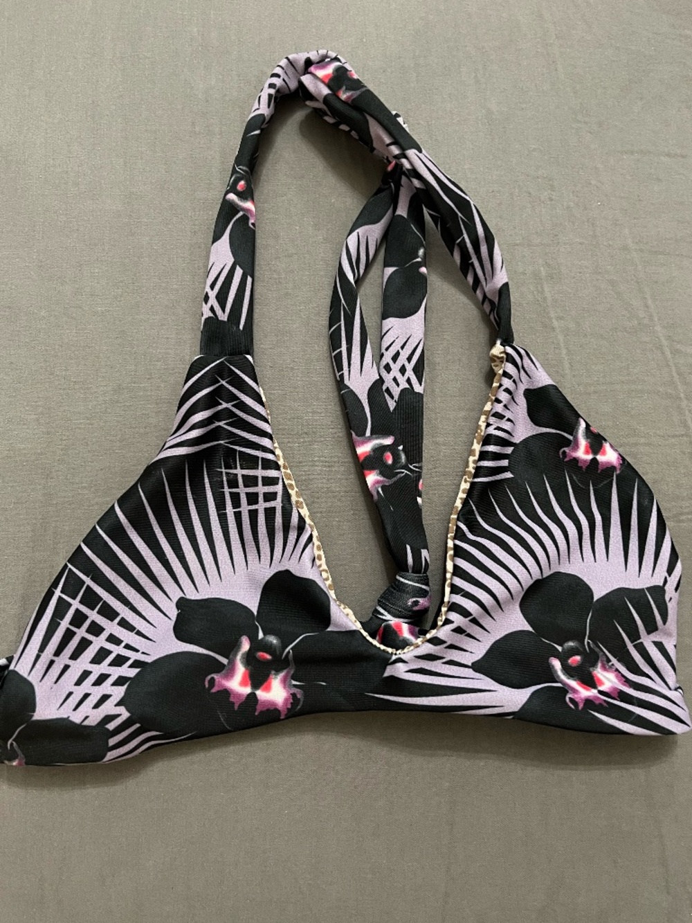 NWT Acacia Swim Yelapa Top in Modern Pacific Sz S Small Purple and Black Floral